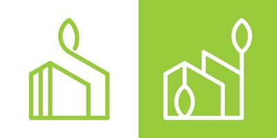 logo design green house minimalist icon vector illustration