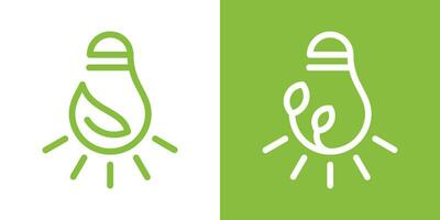 logo design lamp and plant minimalist icon vector illustration
