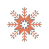 Snowflake design in pixel style vector