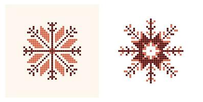 two different patterns of snowflakes vector