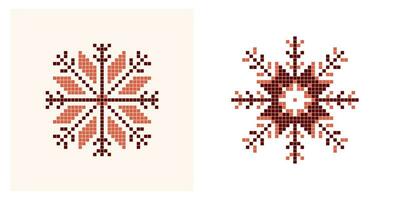 dos diferente patrones de copos de nieve vector