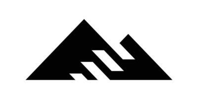 logo diseño montaña y escalera icono vector ilustración