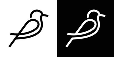 logo design bird line icon vector illustration simple