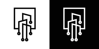 logo design tech building icon vector illustration
