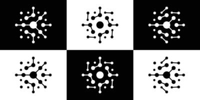 logo design molecule,dot connection icon technology vector inspiration