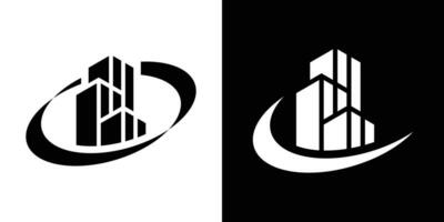 logo diseño sencillo edificio icono vector ilustración