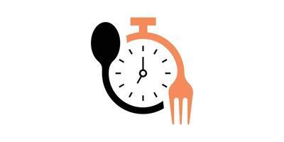 logo diseño comer hora icono vector ilustración