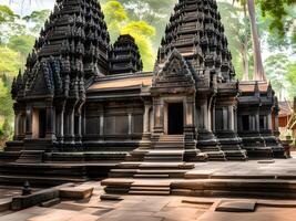 AI generated Entering into the ancient temple of Preah Khan in Siem Reap, Cambodia. photo