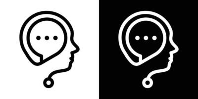 logo design head and talk icon vector minimalist inspiration