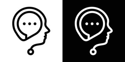 logo design head and talk icon vector minimalist inspiration