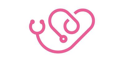 logo design stethoscope and love icon vector inspiration