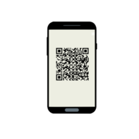 qr Code auf ein Smartphone png