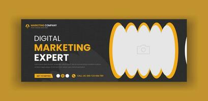 digital márketing agencia social medios de comunicación cubrir bandera modelo vector