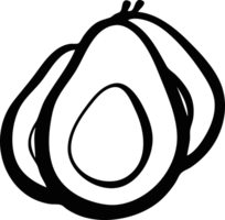 AI generated avocado outline drawing png