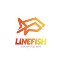 Modern creative Linear Fish Logo design vector