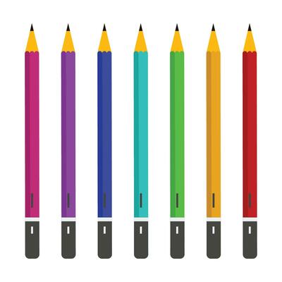 Vector pencil colorful realistic set isolated on white
