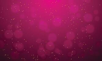 Vector gold confetti and pink bokeh background