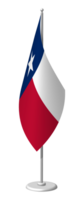 flag of american state of Texas on flagpole for registration of solemn event, meeting foreign guests. Day of state of Texas. PNG image on transparent back