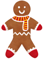 Christmas gingerbread man, hand-painted illustration png