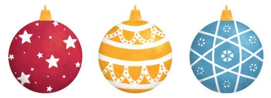 conjunto de árbol Navidad decorativo ornamento pelotas png