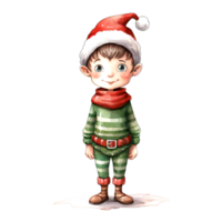 ai generado acuarela Navidad duende. clipart. ai generado. png