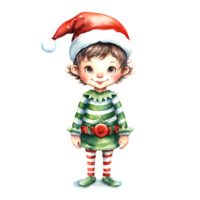 ai gerado aguarela Natal duende. clipart. ai gerado. png