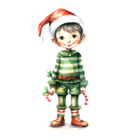 AI generated Watercolor Christmas Elf. Clipart. AI generated. png