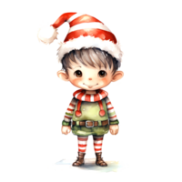 ai generado acuarela Navidad duende. clipart. ai generado. png