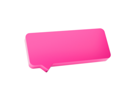 3d sencillo rosado mensaje caja icono, 3d brillante rosado charla caja icono png
