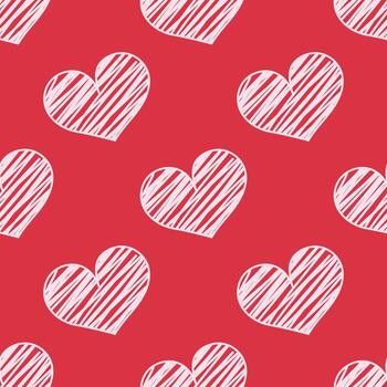 rojo amor corazón sin costura modelo ilustración. linda romántico rosado corazones antecedentes impresión. san valentin día fiesta fondo textura, romántico Boda diseño. vector