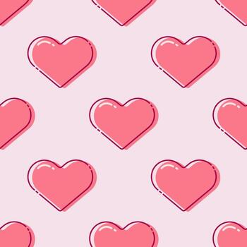 rojo amor corazón sin costura modelo ilustración. linda romántico rosado corazones antecedentes impresión. san valentin día fiesta fondo textura, romántico Boda diseño. vector