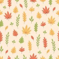 otoño hojas sin costura modelo. otoño follaje, otoño tiempo. diseño para tela, textil, envase papel. vector