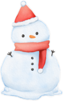 boneco de neve aguarela isolado png