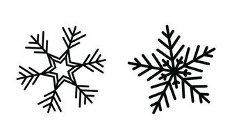 Vector different snowflakes on white background