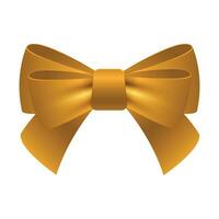 Vector decorative gold bow on white background