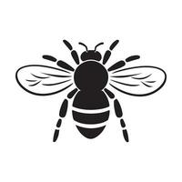 A black Silhouette bee animal vector