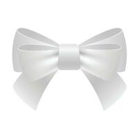 Vector decorative sliver bow on white background