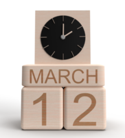 cube square block wooden 12 twelve date day march month clock alarm time 2am symbol sign icon daylight saving calendar begin end spring winter summer autumn hour text number event forward dst gift png