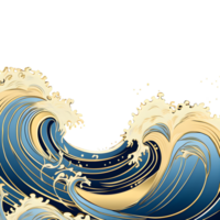 AI generated Japan wave oriental design illustration isolated on transparent background. png