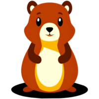 ai gerado marmota desenho animado para marmota dia. castores isolado. png