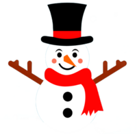 Happy Snowman with black hat png