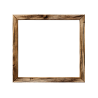 ai generato vuoto naturale di legno foto telaio su trasparente sfondo. realistico confine di legno rettangolare immagine telaio per disegno, Immagine Schermo concetto png