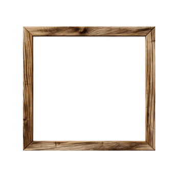 ai generato vuoto naturale di legno foto telaio su trasparente sfondo. realistico confine di legno rettangolare immagine telaio per disegno, Immagine Schermo concetto png