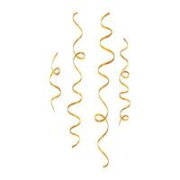 Vector 3d golden ribbon confetti set on white