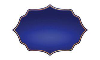 Vector labels with 3d decorative blue golden frame