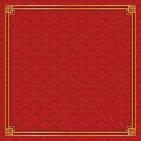 Background with Asian Pattern Border Frame vector