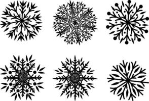 A set of snowflakes. A set of linear icons. Stock illustration. Vector illustration.