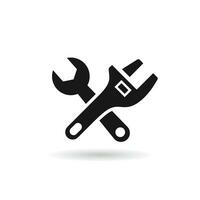 Tools icon symbol. Wrench and adjustable wrench icon. Repair icon vector design illustration.