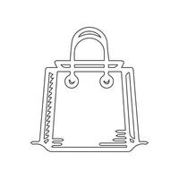 Shopping bag outline icon. Paper bag simple line vector icon. Symbol, logo illustration. Pixel perfect vector graphics