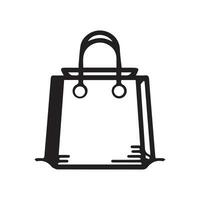 compras bolso contorno icono. papel bolso sencillo línea vector icono. símbolo, logo ilustración. píxel Perfecto vector gráficos